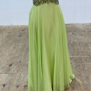 Lime Green Beaded Gown